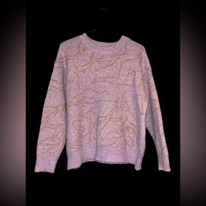 FRNCH Lavender Abstract Femme Print  Modern Women Sweater - Medium